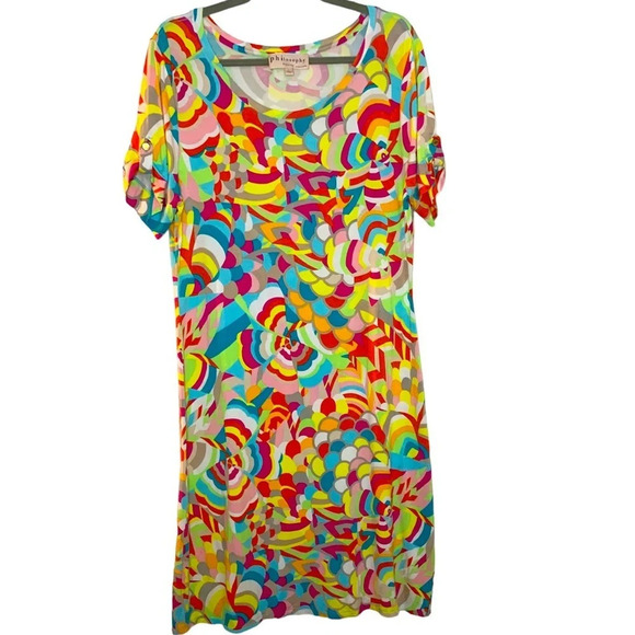 Philosophy Multi Geo Print Shift Dress - Picture 1 of 6